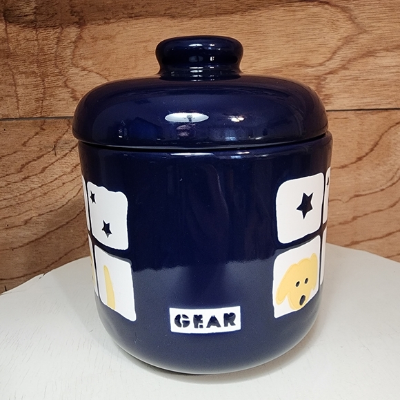 WAECHTERSBACH DOG DISH BLUE GERMANY Treats Bowl with Lid - Picture 2 of 5